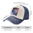 thumbnail image 3 of Nebula Baseball Cap Distressed Adjustable Vintage Cotton Denim Hat for Women Men, 3 of 7