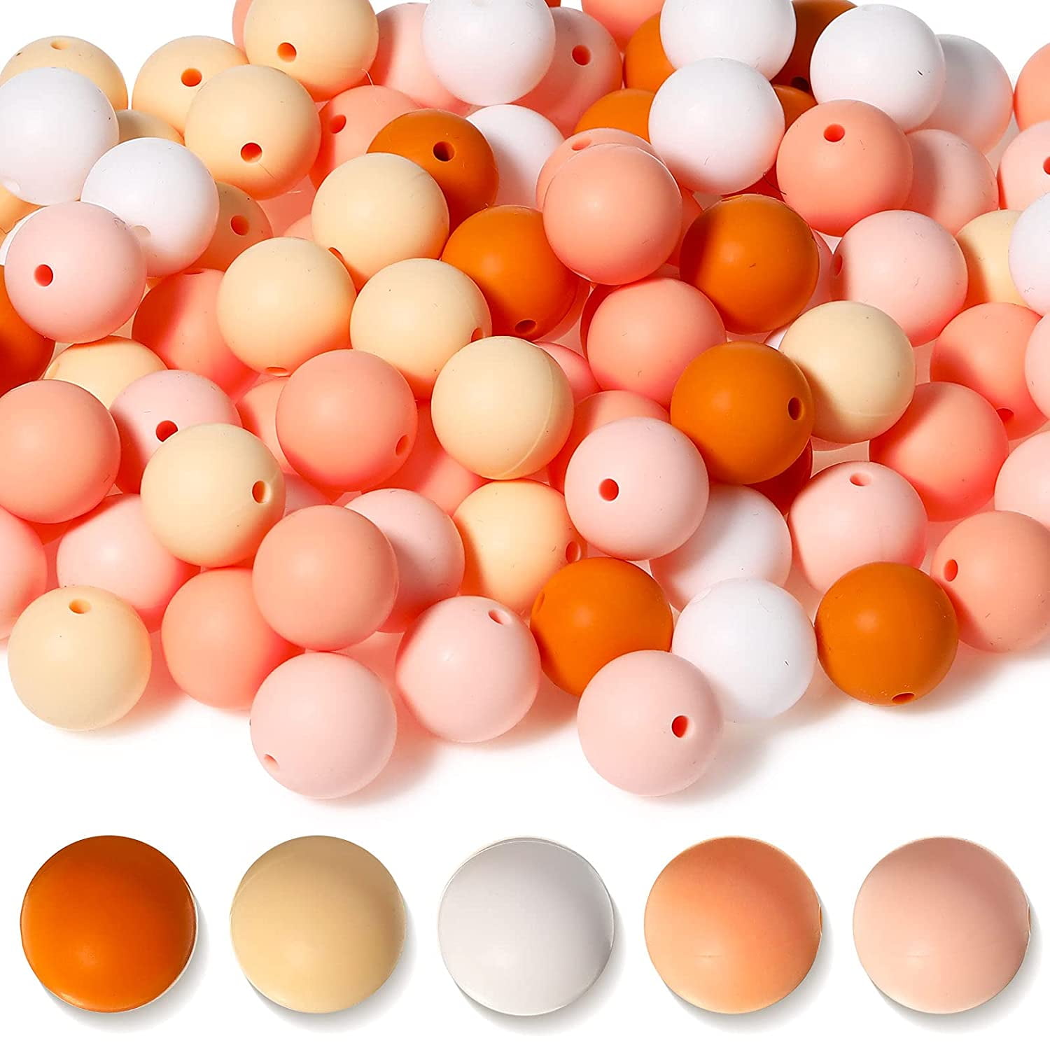 150 Pieces Silicone Beads 15mm Assorted Color Silicone Teething Beads DIY  Silicone Teether Beads Kit Round Loose Baby Chewing Beads for Baby Nursing  Chewing Accessory (Vivid Colors) 