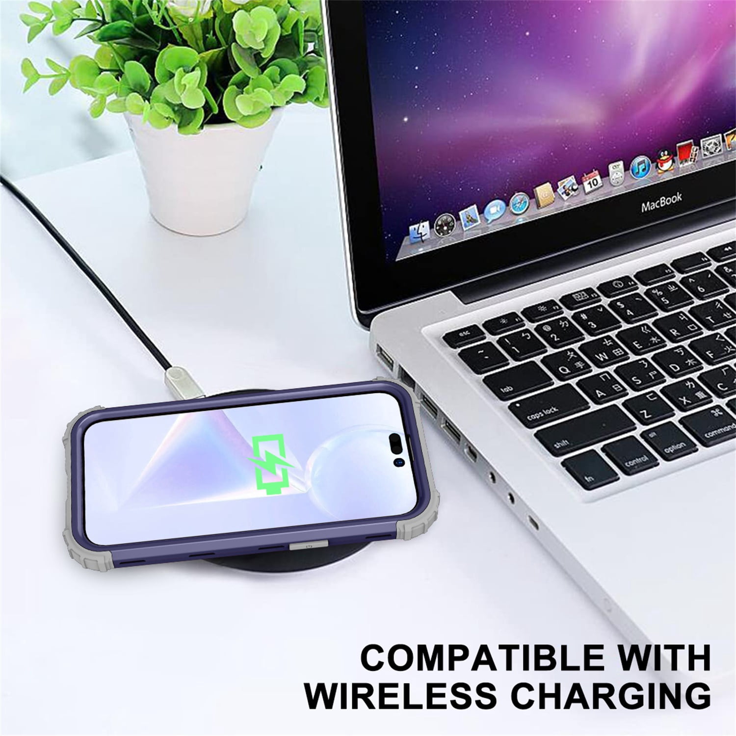 Allytech Phone Case for iPhone 14 Pro 6.1" 2022, Soft TPU Bumper + PC Hard Back [4 Corners] Shockproof Protection Heavy Duty Cover for iPhone 14 Pro 5G, Darkblue