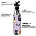 thumbnail image 3 of Yayeee 20oz Insulated Water Bottle Double Wall Stainless Steel with Flip Straw Lid, Light Purple Halloween Black Cat, 3 of 7