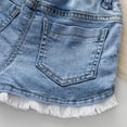 thumbnail image 4 of MKOSPLRT Girls' 2-13 Years Summer Tassel Denim Shorts Kids Elastic Waist Baggy Flower Jean Shorts Baggy Wide Leg Shorts De Mezclilla, 4 of 8