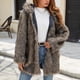 thumbnail image 4 of Chaqueta de abrigo larga y cálida para mujer, de invierno, con capucha, color liso, 4 of 9