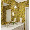 thumbnail image 4 of S4sassy Self-Stick Decorative Wallpaper, Exotic Bird & Floral Wall Paper, Vinyl Waterproof Contact Paper, Yellow, 25"x360"inch Removable Renter Friendly Wall Covering For Bedroom, Dining room, 4 of 9
