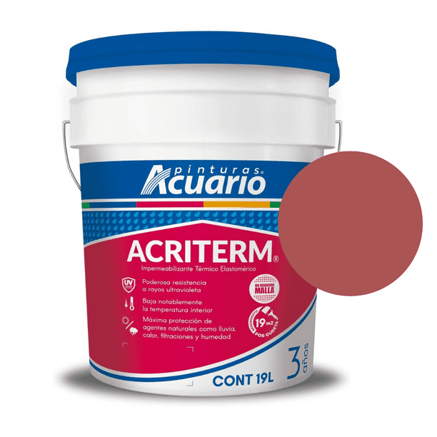 Impermeabilizante Pinturas Acuario Acriterm 3 Años 19 Litros Terracota Pinturas Acuario Acriterm 3 Años 19 Litros Terracota