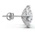 thumbnail image 3 of Pompeii 2 1/2 Ct Moissanite & Diamond Studs 14k White Gold Womens Earrings (H,I1-I2), 3 of 5