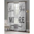 thumbnail image 4 of Valentine's Day Sheer Curtains 96 Inch Length 2 Panels Set, Love You Vintage Wood Stripes Gray Voile Window Treatment Semi Sheer Long Curtains Drapes for Bedroom/Living Room/Kitchen 52"x96"x2, 4 of 7