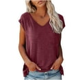 thumbnail image 2 of SHOPESSA Womens Tops Sleeveless Tank Tops V Neck Tunic Tops Summer Basic Loose Solid Color Casual Shirts Fit Blouse, 2 of 5