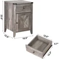 thumbnail image 4 of Tolead Barnwood Rustic Nightstand with Charging Station, Weathered Oak Style, Gray, 2 Pcs, 4 of 7