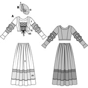 Burda Style Sewing Pattern 7171 - Renaissance, Size: A (10,12,14,16,18,20,22,24)