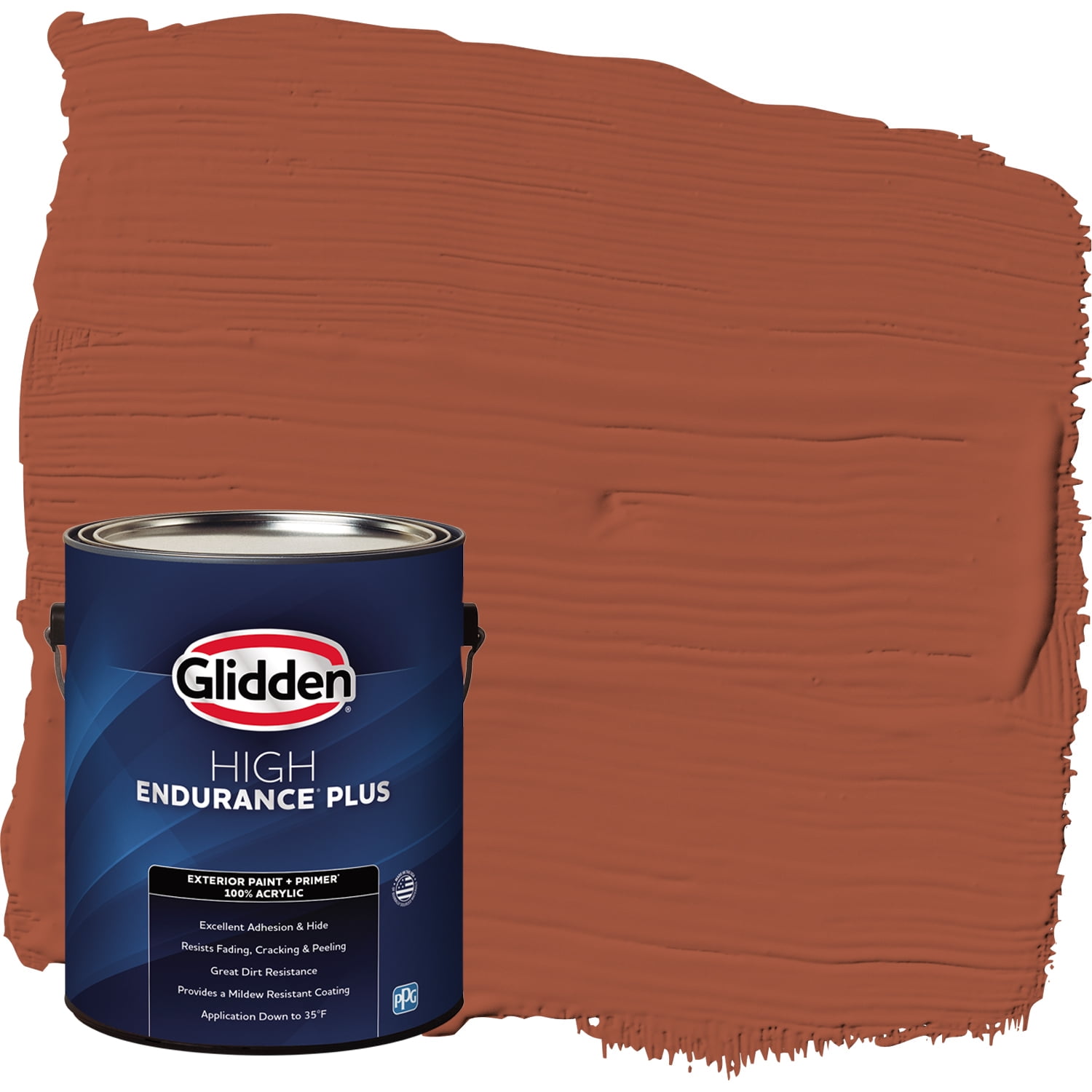 Glidden HEP Exterior Paint + Primer Ancient Copper, Flat, 1 Gallon