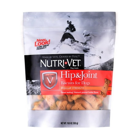 Nutri-Vet Hip & Joint Regular Strength Peanut Butter Biscuits for Dogs 19.5oz - 166mg (Best Hip Hop Lines)