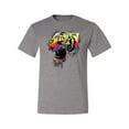 thumbnail image 2 of Wild Bobby, Technicolor Colorful Tiger Roaring, Animal Lover, Men Graphic Tees, Heather Grey, X-Large, 2 of 3