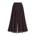 thumbnail image 3 of Blmnix Wide Leg Dress Pants for Women Palazzo Silk Pants Plus Size Sweatpants Flare-Leg Brown Full High Trousers for Women,XXXL, 3 of 4