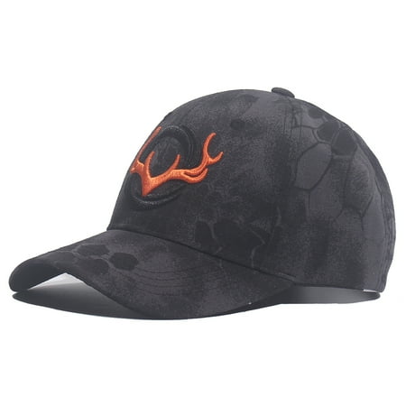 New Camo Baseball Cap Fishing Caps Men Outdoor Hunting Camouflage Jungle Hat 3D Elk Deer Head Hiking Casquette Hats (Adjustable A)