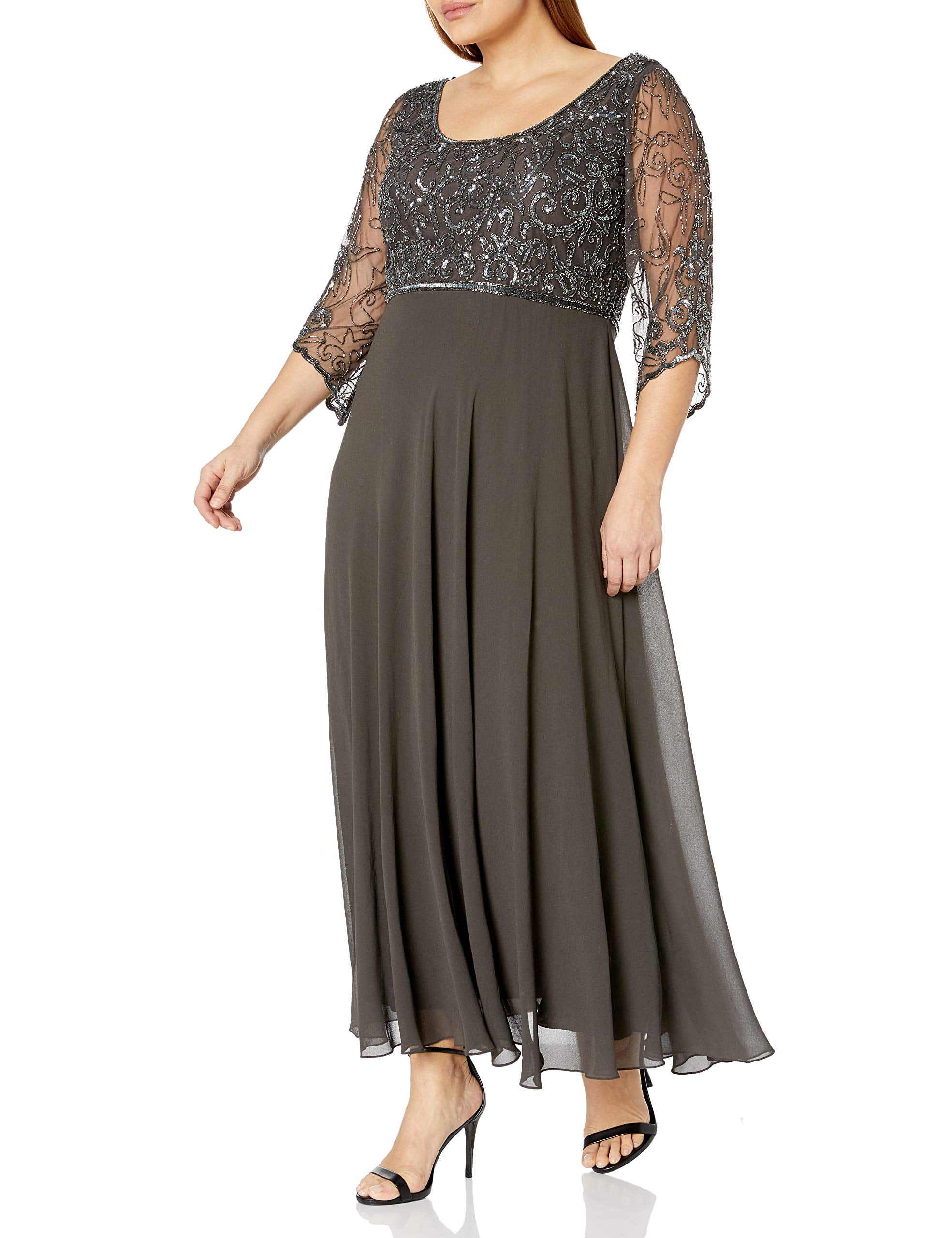J Kara Women's Dress Plus 3/4 Sleeve 