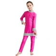 thumbnail image 4 of Ticikt Girls' 2 Piece Swimsuit Set Long Sleeve Long Pants Rashguard Set Sun Protection Swimdress 2026 Fashion,Color:Red,2-3 Years, 4 of 8
