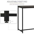 thumbnail image 5 of HomCom Industrial Steel Tube Bar Table with Wood Top, Steel Frame, 2-Tier Storage Shelf, Adjustable Footpad, Pub Table for Kitchen Dining Room, Walnut, 5 of 10