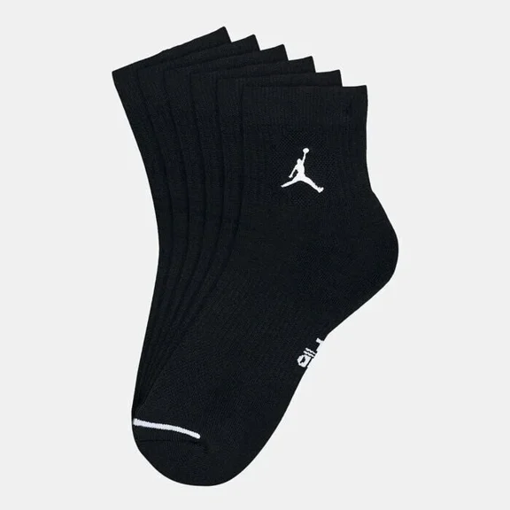 Nike Jordan Everyday Ankle Socks (3 Pairs) Adult DX9655-010 (BLACK/WHI), Size S