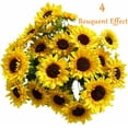 thumbnail image 2 of 4 Bunches Artificial Flowers Sunflower Bouquets with Stems Silk Sunflowers Fake Yellow Flowers for Wedding Decor, DIY Garden Craft Art Decor, Party Decor, Home Decoration, Bride Holding Flowers, 2 of 9