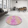 thumbnail image 3 of Ahgly Company Indoor Rectangle Patterned Deep Rose Pink Abstract Area Rugs, 7' x 10', 3 of 6