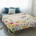thumbnail image 4 of Wildflowers Blanket Soft Cozy Warm Throw Blanket for Couch, Plush Fuzzy Flannel Fleece Blankets for Sofa, Spring Vintage Tulip Butterfly Floral Leaf Bed Blankets Lightweight Gifts for Women, 40"x60", 4 of 9