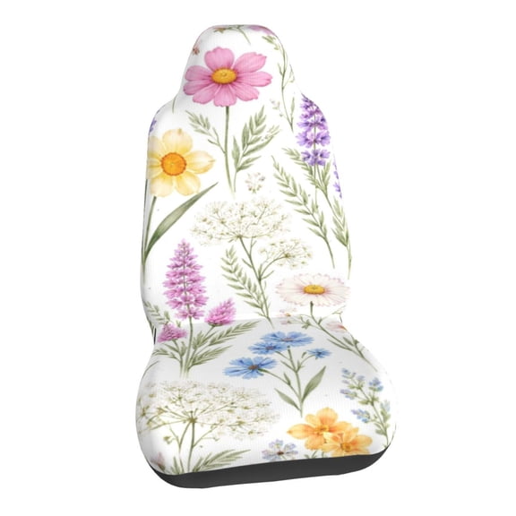 Watercolor Wildflower Car Seat Covers Stretch Car Seat Protectors Universal Fit