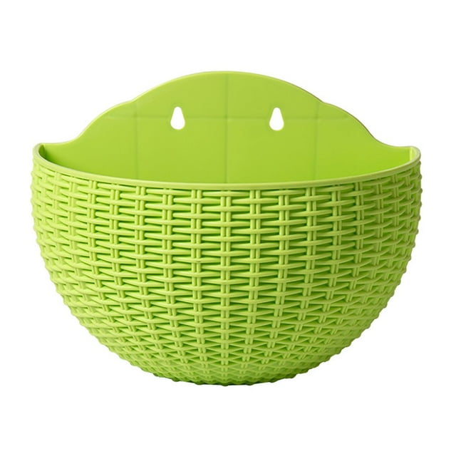Plant Flower Pot Wall Planter Flowerpot Gift Imitation Rattan Planters Balcony Hanging Indoor Outdoor Semicircular Vase
