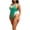 Mint Green, variant on Admvng Plus Size Swimsuit For Women Deep V Neck Color Block One Piece Swimsuit High Cut Tummy Control Bathing Suit S-2XL