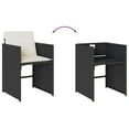 thumbnail image 6 of vidaXL 11 Piece Patio Dining Set with Cushions Black Poly Rattan, 6 of 10