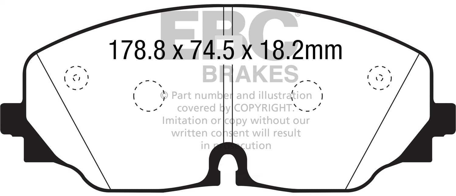 EBC Brakes Yellowstuff 4000 Series Street and Track Brake Pad Set Fits select: 2018-2023 VOLKSWAGEN ATLAS, 2020-2023 VOLKSWAGEN ATLAS CROSS SPORT