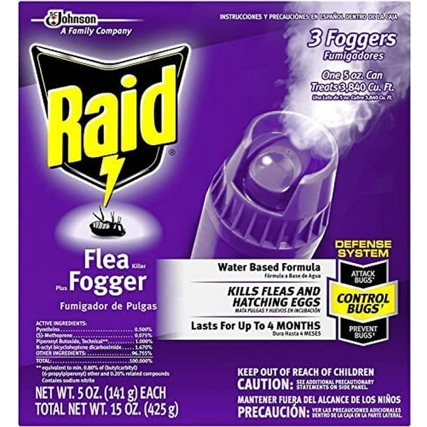 Raid Flea Fogger Plus Killer, Kills Fleas And Hatching Eggs (3 Count