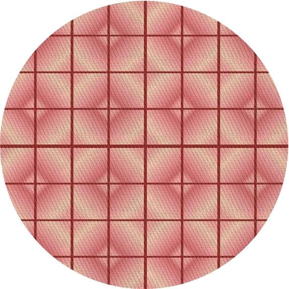 Ahgly Company Machine Washable Indoor Round Transitional Orange Area Rugs, 5' Round