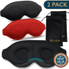 ComfiTime 2Pack Sleep Mask - 100% Blackout Eye Mask for Sleeping, Eye Covers for Men and Women, Contour Blindfold with Nose Baffle, Soft & Lightweight, Latex-Free