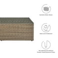 thumbnail image 5 of Modway Convene Outdoor Glass & Synthetic Rattan Coffee Table in Brown, 5 of 7