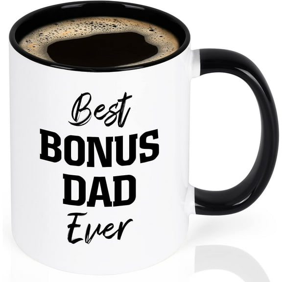 Gingprous Best Bonus Dad Ever Mug, Bonus Dad Gifts from Daughter Son, Bonus Dad Fathers Day Christmas Gifts, Birthday Gifts for Step Dad, Bonus Dad Mug 11oz