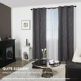 thumbnail image 4 of Deconovo Silver Printed Blackout Curtains - 2 Panels, Wave Dots Pattern, Grommet Top, 42"x63", Thermal Insulated Drapes for Bedroom & Living Room, Dark Gray, 4 of 10