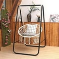 thumbnail image 2 of Pemberly Row Contemporary Cotton and Steel Hanging Hammock Chair in Beige, 2 of 11