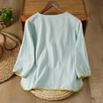 thumbnail image 4 of Vibrex Loose Fit Tank Tops for Women,Women's Embroidered 3/4 Sleeve Blouses Bandage V-Neck Casual Fashionable Top,Sleeveless Shirts,Green_2XL, 4 of 9