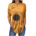 thumbnail image 2 of Simua 3/4 Sleeve Tops for Women Casual Button V Neck T Shirts Floral Printed Work Blouse Shirt for Women, 2 of 5