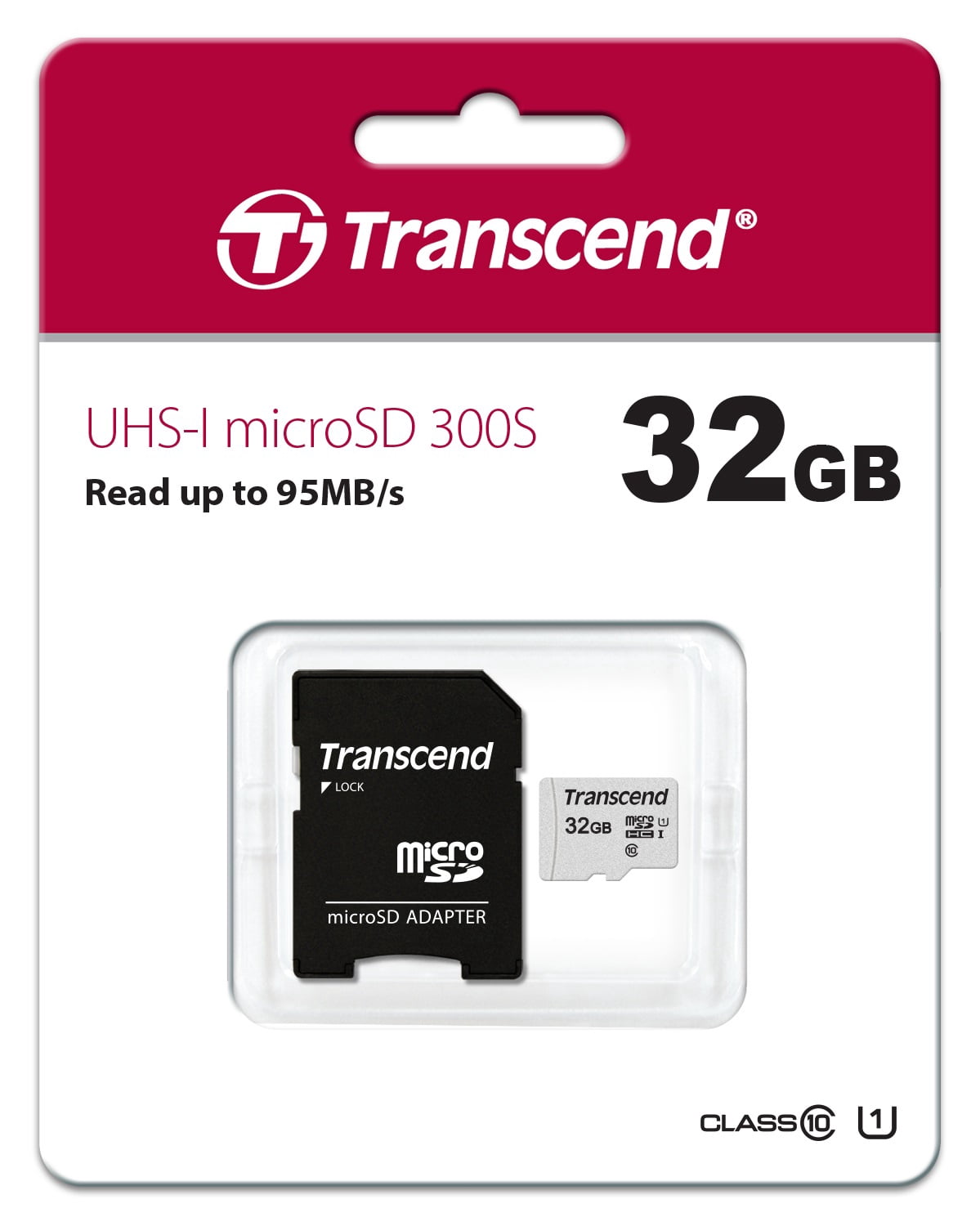 Transcend 32GB 300S UHS-I U1 microSDHC Memory Card with SD Adapter