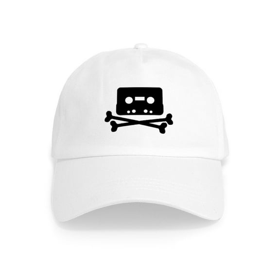 CafePress - Music Jolly Roger Cap - Adjustable 100% Brushed Unisex Casual Cotton Baseball Cap, Beige, 1