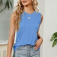 thumbnail image 6 of Scyoekwg Tank Top for Women Crew Neck Basic Tank Tops Trendy Casual Comfy Lightweight Sleeveless T Shirts Ladies Blouses Solid Color Loose Blouses (Sky Blue,XXL), 6 of 8