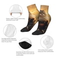 thumbnail image 5 of Rateoe Lakeside Flower Field Cat Pattern Quarter Crew Socks,Toe Seamed Ankle Socks,Cotton Cushioned Breathable Athletic Crew Sports Socks, 5 of 7