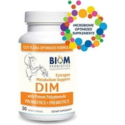 Biom Probiotics High Potency 250 Mg DIM Supplement, Powerful Aromatase Inhibitor, 30 Capsules
