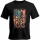 thumbnail image 1 of Camisetas gráficas informales de manga corta con bandera estadounidense retro para hombre, 1 of 8