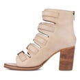 thumbnail image 2 of YDN Fashion Women's Open Peep Toe Sandal Boots High Chunky Block Heels Multiple Buckle Strao and Back Zipper Ankle Booties Dressy Casual Cutout Shoes Size 5 Beige, 2 of 5