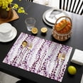 thumbnail image 3 of Purple Weeping Eucalyptus Placemats Set of 8, Spring Summer Farmhouse Leaves Placemats for Dining Table, Place Mats for Kitchen Tabletop, Waterproof Wipeable Dining Table Mats Set, 3 of 9