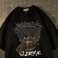 thumbnail image 4 of Camiseta de manga corta para hombre, camisa holgada versátil con estampado Retro de media manga, estilo Hip Hop, moda de verano, Y2k, 4 of 5