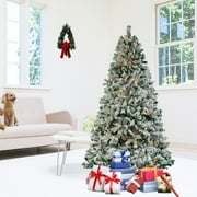 SalonMore 7.5ft 1450 Branch Pre-lit Christmas Tree, Holiday Decoration Flocked Snow Artificial Tree