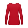 thumbnail image 2 of M&M SCRUBS Women's Long Sleeve Scoop-Neck T-Shirt Under Scrub (Red, Small), 2 of 5